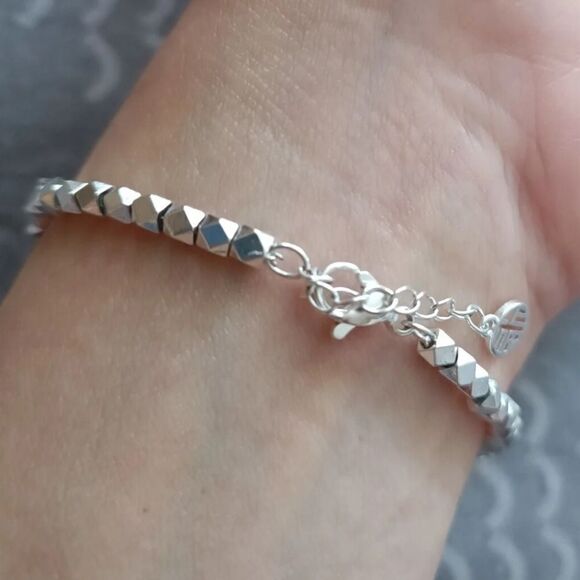 The Abstract Sparkle Chain Link Bracelet in 925 silver - Picture 4 of 5